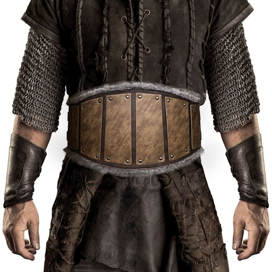 Cinturón Medieval de Cuero Desgastado Estilo Vikingo Nórdico Retro