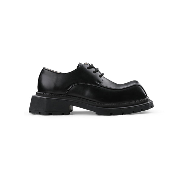 Zapatos de Cuero Mujer Cabeza Cuadrada Suela Gruesa Estilo Casual - Image 4