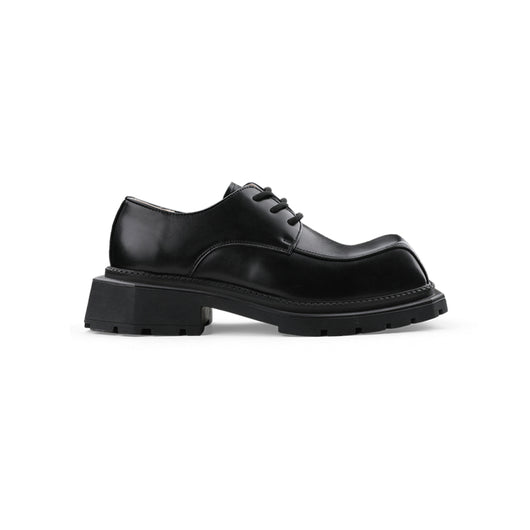 Zapatos de Cuero Mujer Cabeza Cuadrada Suela Gruesa Estilo Casual - Image 4