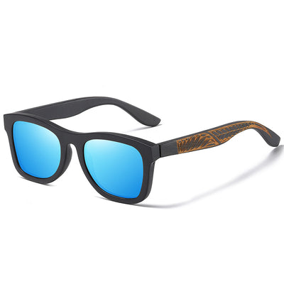 Gafas de Bambú con Marco Negro Texturizado y Patillas Estampadas - Image 7
