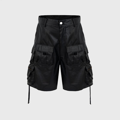 Shorts Tácticos con Recubrimiento Brillante y Multi-Bolsillos - Image 3