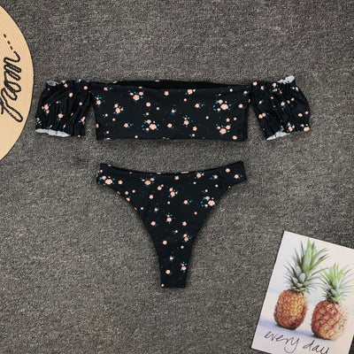 Traje de baño de dos piezas con mangas y estampado para mujer - Image 18