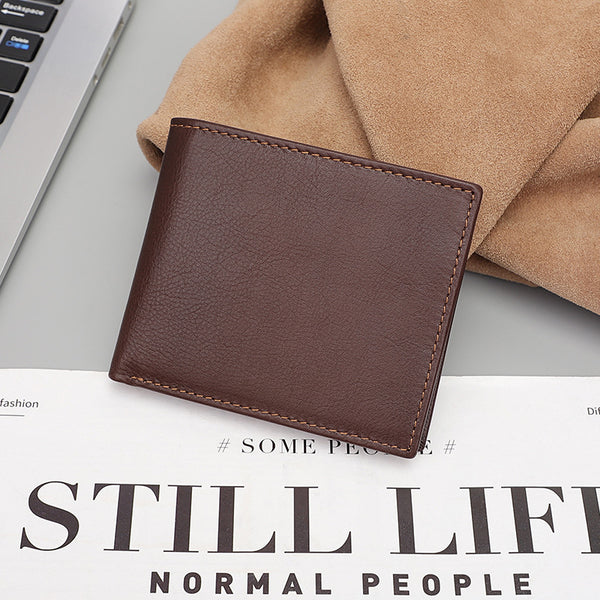 Billetera Retro de Cuero Genuino para Hombre