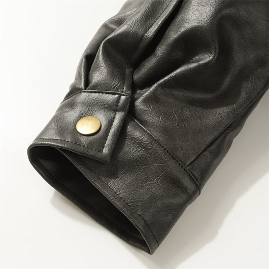 Abrigo de Cuero PU Acolchado para Hombre - Estilo Rock Impermeable Invierno - Image 20
