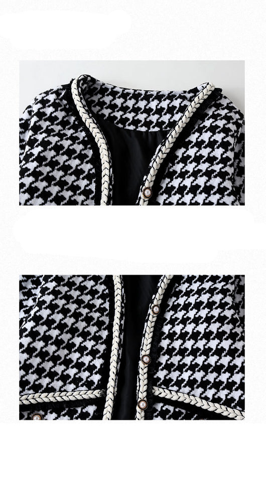 Traje Infantil Cuadros Houndstooth con Abrigo Acolchado - Image 3