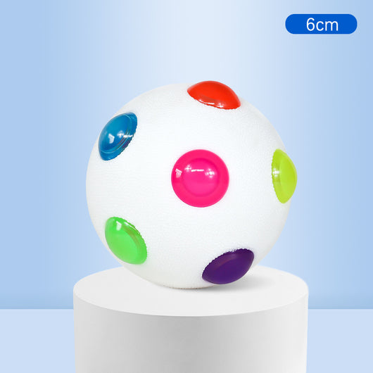 White 10cm TPR pet training ball with colorful luminous dots for small dogs. - Image 11