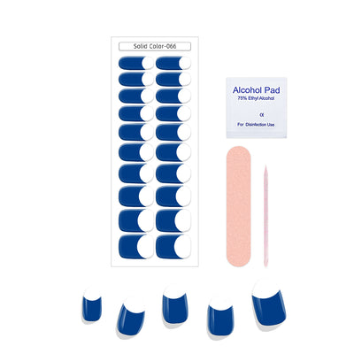 Pegatinas de Uñas Gel Francés Semicocidas Impermeables Color Sólido - Image 26