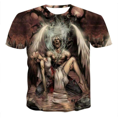 Camiseta Casual Calavera Streetwear Manga Corta para Hombre - Image 2