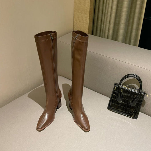 Botas Knight Cuadradas Minimalistas - Tendencia Viral para Uso Diario - Image 2