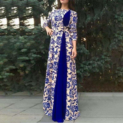 Vestido Estampado Porcelana Azul y Blanco - Image 6