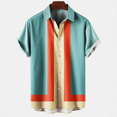Camisa Suelta Estampada de Manga Corta para Hombre - Image 10