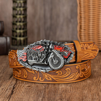 Cinturón de Cuero y Mezclilla con Diseño de Calavera Escorpión Retro Personalizado - Image 9