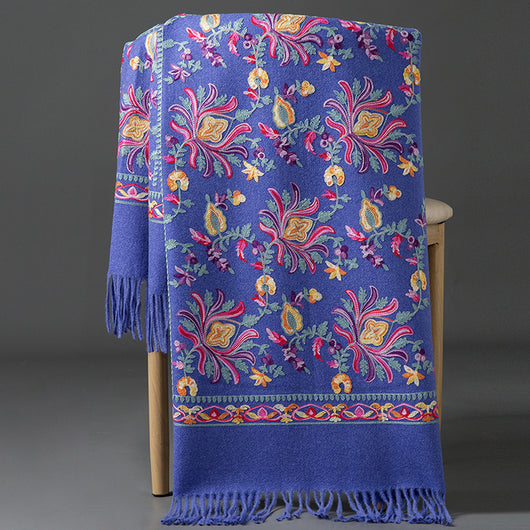 Bufanda Cashmere Tibetana Bordada Gruesa para Invierno - Image 13