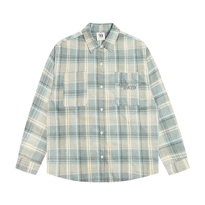 Camisa Cuadros Suelta de Manga Larga Unisex - Image 17
