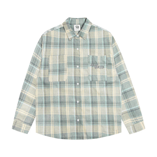 Camisa Cuadros Suelta de Manga Larga Unisex - Image 17