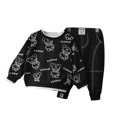 Playera Infantil Estilo Coreano con Oso Estampado Completo - Image 5
