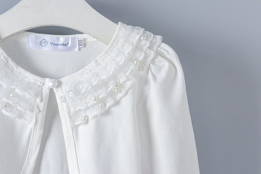 Blusa de Niña en Algodón con Detalles de Encaje - Image 8