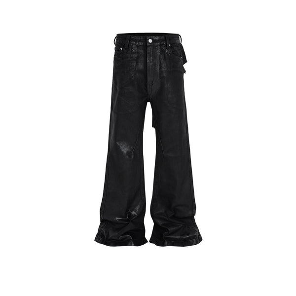 Pantalones Bootcut de Vinilo con Costuras Desgastadas