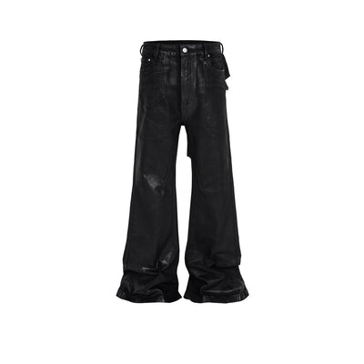 Pantalones Bootcut de Vinilo con Costuras Desgastadas - Image 2