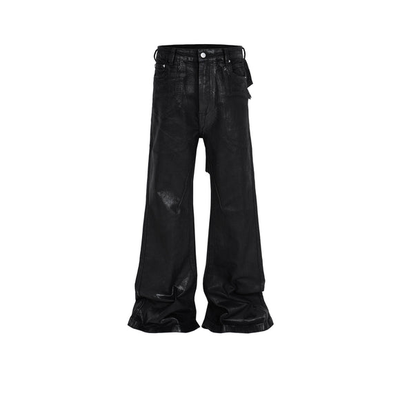 Calça Bootcut de Vinil com Costura Aparente