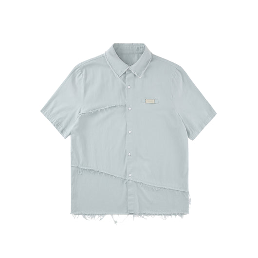Camisa de Mezclilla Desteñida con Puños Deshilachados - Image 10