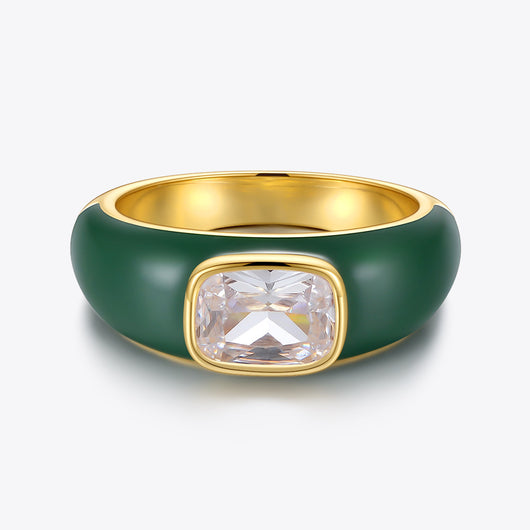 Anillo de Moda con Zircón Brillante Efecto Goteo - Image 4