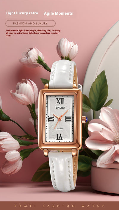 Reloj Retro Rectangular para Mujer - Resistente al Agua, Cuarzo de Precisión - Image 7