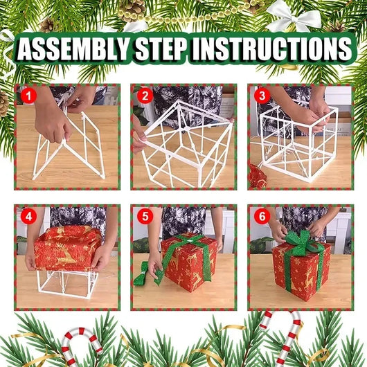 Set 3 Cajas de Regalo Navideñas con Moño Luminoso para Árbol de Navidad - Image 13