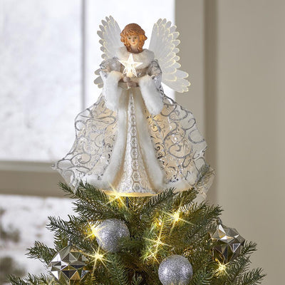 Ángel Dorado Luminoso para Punta de Árbol de Navidad con LED - Image 11