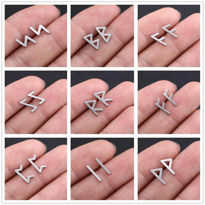 Aretes de Runas Nórdicas en Acero Inoxidable - Image 2