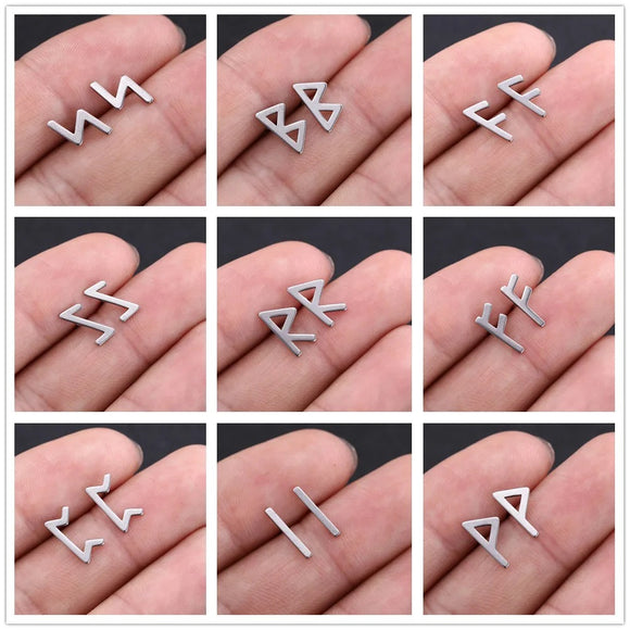 Aretes de Runas Nórdicas en Acero Inoxidable