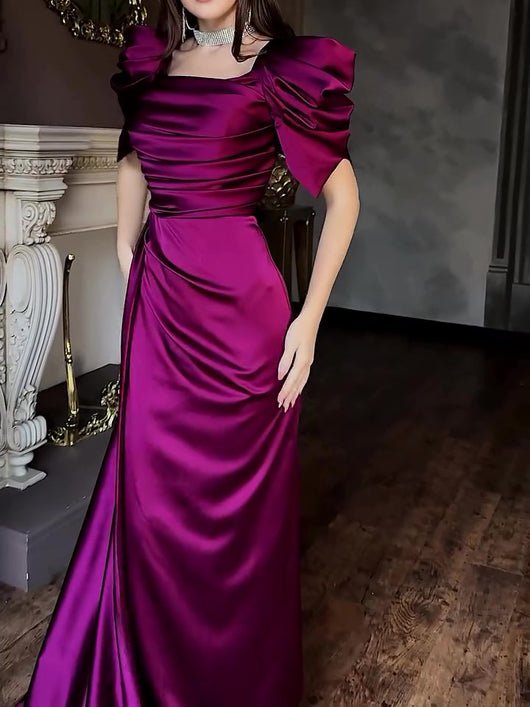 Vestido Maxi Elegante con Mangas Abullonadas y Abertura - Image 2