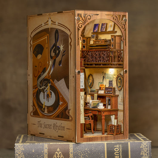 Estantería de Libros 3D Estilo Cabaña - Modelo de Madera para Armar