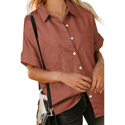 Camisa Casual de Solapa Lisa - Versátil y Minimalista - Image 15
