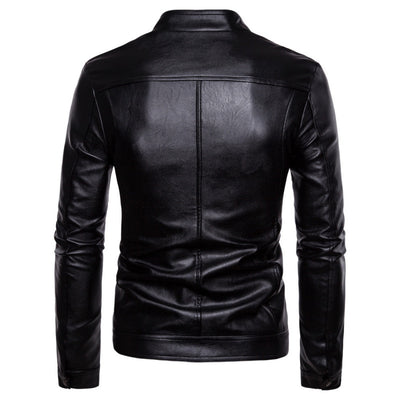 Chaqueta de Cuero PU para Motociclista con Cuello Sólido - Talla Grande - Image 7