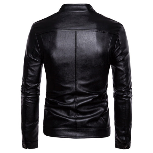 Chaqueta de Cuero PU para Motociclista con Cuello Sólido - Talla Grande - Image 7