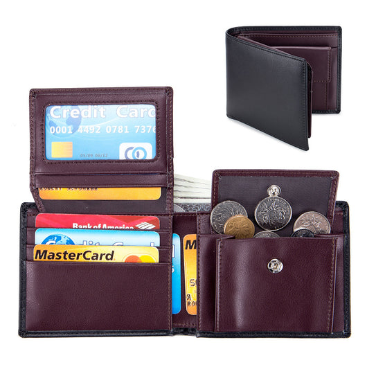 Billetera Corta de Cuero Genuino para Hombre - Diseño Trifold - Image 8