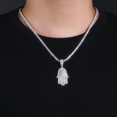 Collar de Plata 925 con Moissanita - Joya de Lujo Minimalista Chapada en Platino - Image 5