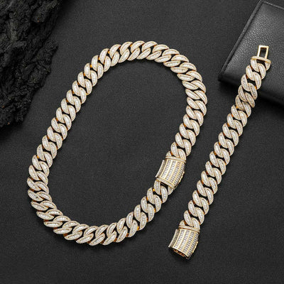 Cadena Cubana Miami 15mm-20mm Chapada en Oro Real con Cierre Tipo Buckle - Image 9
