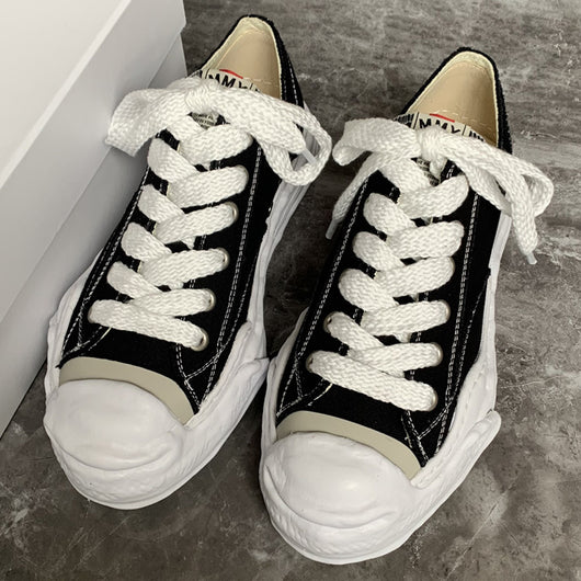 Zapatillas de Lona Negras con Suela Gruesa - Estilo Casual Versátil - Image 4