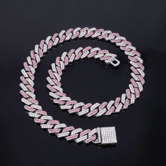 Collar para Hombre en Aleación con Dije de Diamante Azul Polvoso y Cierre de Bisagra