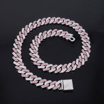 Collar para Hombre en Aleación con Dije de Diamante Azul Polvoso y Cierre de Bisagra