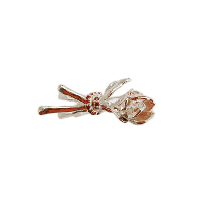 Anillo de Rosa Líquida Metal Retro Romántico - Image 13