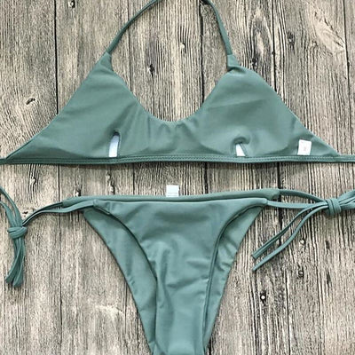 Bikini Clásico Liso para Mujer - Conjunto de Dos Piezas - Image 9