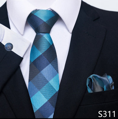 Conjunto Completo de Accesorios Ejecutivos: Corbata, Pañuelo y Gemelos Formales - Image 54