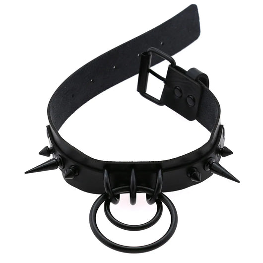Collar Choker Punk con Remaches y Hebilla - Unisex Negro - Image 14