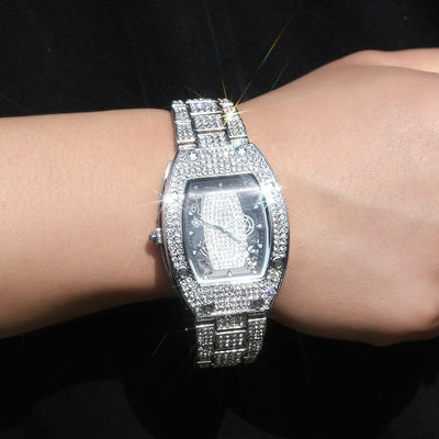 Reloj de Cuarzo Hip Hop Diseño Minimalista con Diamantes a Juego - Image 14