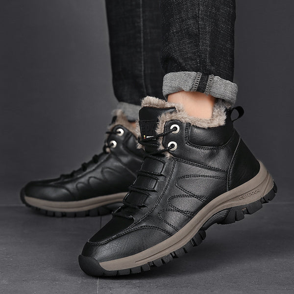 Botas de Invierno para Hombre en Cuero Premium con Forro Térmico
