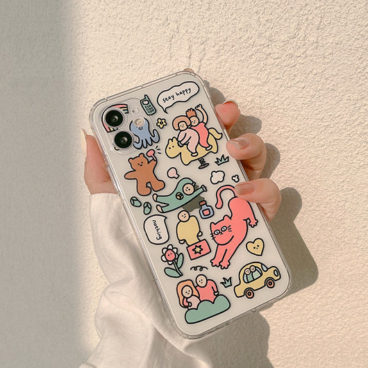 Funda Transparente para Celular con Gato Divertido - TPU Creativo - Image 13