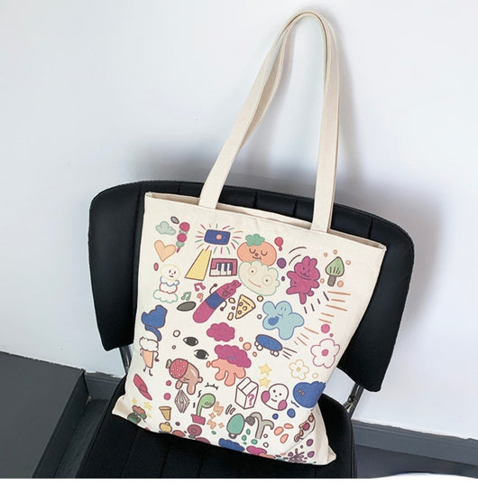 Bolsa de Lona Grande con Estampados Adorables - Capacidad Máxima - Image 13